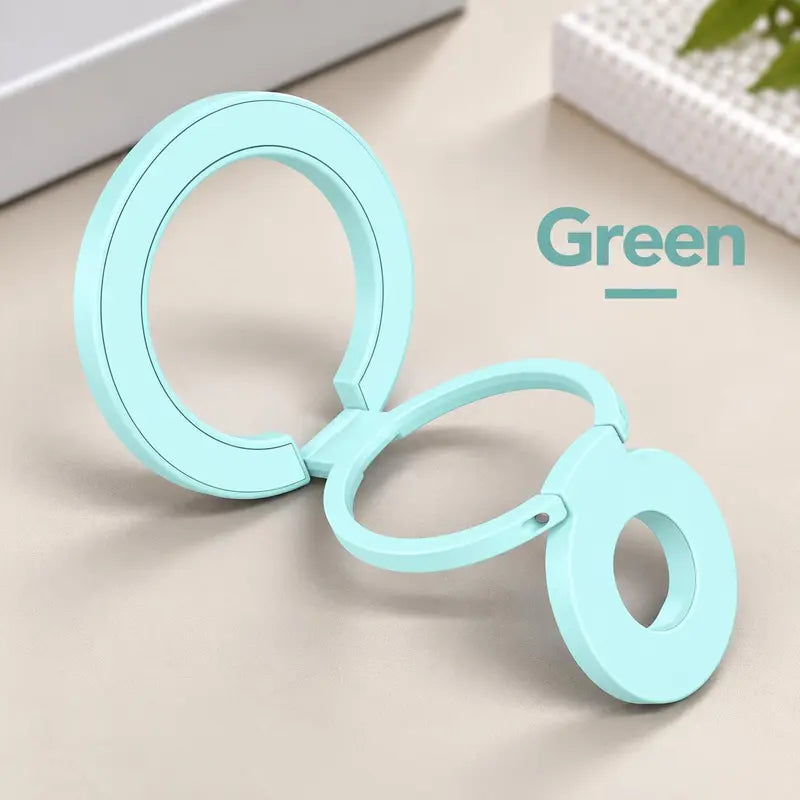 Magnetic Phone Ring Stand, 360° Rotating Foldable Phone Ring Holder, Strong Magnetic Grip Stand, Zinc Alloy Adjustable Finger Ring for Smartphones