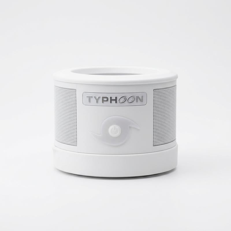 TYPHOON Tumbler Speaker, Portable Bluetooth 5.0 Wireless Speaker, IPX67 Waterproof, Dual 4W Drivers, 6-8H Playtime, USB-C Rechargeable, LED Light, Built-In Mic, TWS Stereo Pairing, Black & White