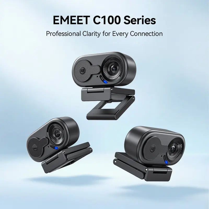 EMEET C100 4K External USB Webcam for PC, Fixed Focus, 66° FOV, Built-In Mic, Privacy Cover, Portable Metal Clip, Computer Camera for Home Office, Online Meetings, Desktop/Laptop USB-A, External Usb Webcams, Tiktokshopbacktoschool, Usb Plug Webcam, Hd