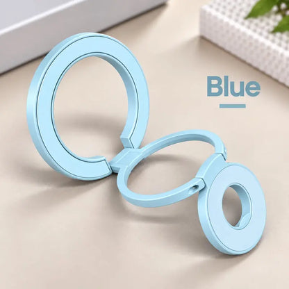 Magnetic Phone Ring Stand, 360° Rotating Foldable Phone Ring Holder, Strong Magnetic Grip Stand, Zinc Alloy Adjustable Finger Ring for Smartphones