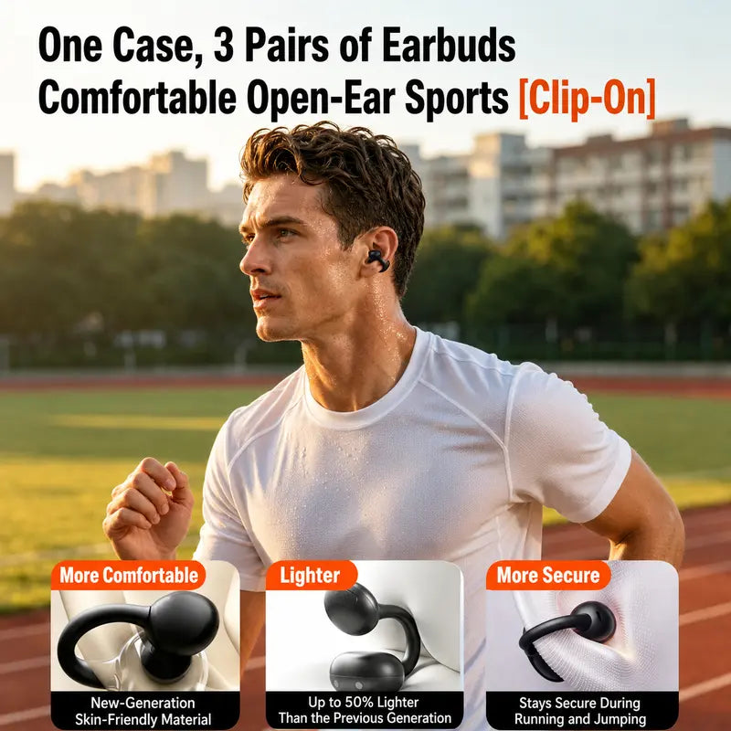 PAXA JC680 3-In-1 Chargeable Bluetooth 6.0 Wireless Earbuds - In-Ear Headphones, Clip-On & Sleep Designs, Smart LED Case, HD Stereo Sound, Comfortable Fit for Sports, Noise Isolation, Android & Ios Compatible, Sports Wireless Earbuds,Techvibes