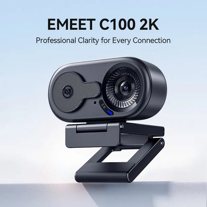 EMEET C100 4K External USB Webcam for PC, Fixed Focus, 66° FOV, Built-In Mic, Privacy Cover, Portable Metal Clip, Computer Camera for Home Office, Online Meetings, Desktop/Laptop USB-A, External Usb Webcams, Tiktokshopbacktoschool, Usb Plug Webcam, Hd