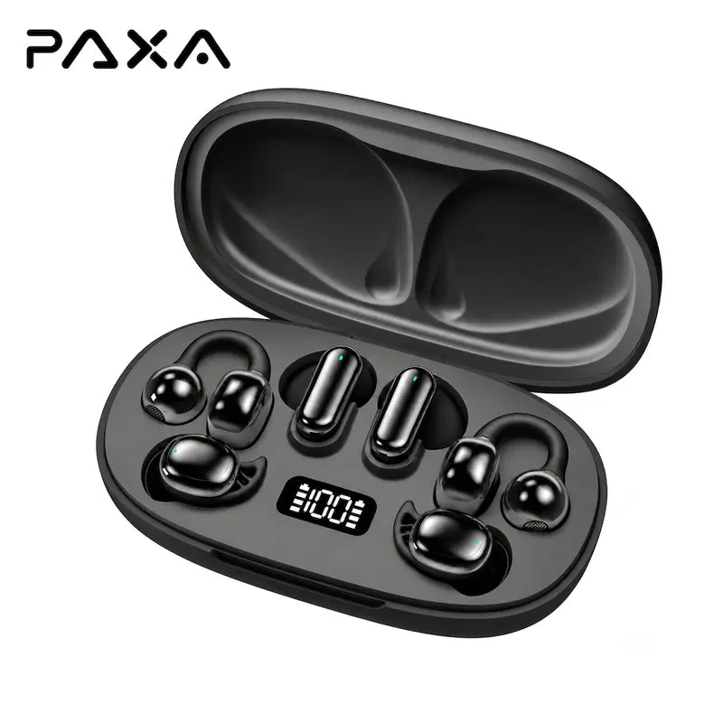 PAXA JC680 3-In-1 Chargeable Bluetooth 6.0 Wireless Earbuds - In-Ear Headphones, Clip-On & Sleep Designs, Smart LED Case, HD Stereo Sound, Comfortable Fit for Sports, Noise Isolation, Android & Ios Compatible, Sports Wireless Earbuds,Techvibes