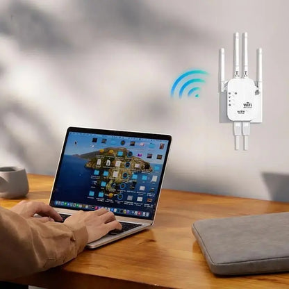 Wifi Range Extender 2026, 4-Antenna 1200Mbps Dual Band (2.4Ghz) Device with Easy Setup, Ethernet Port, 10,000 Sq. Ft Wide Coverage, Advanced Security Protection, Ideal for Home Studios, Remote Workspaces