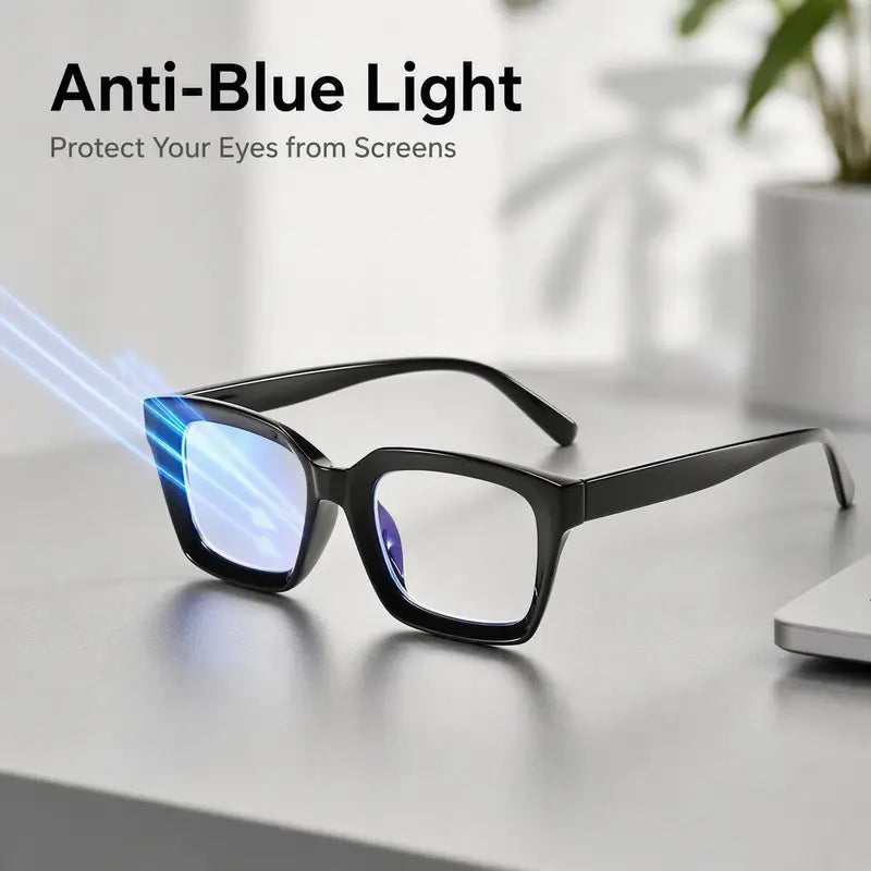 Thick Frame Square Fashion Eyeglasses, HD Clear Non-Prescription Glasses, 5 Vibrant Colors