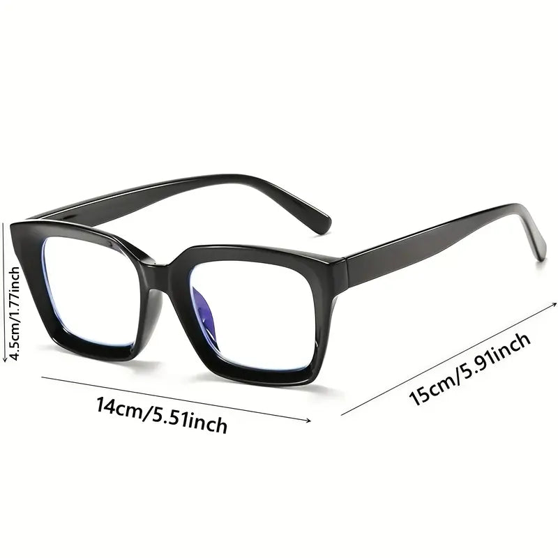 Thick Frame Square Fashion Eyeglasses, HD Clear Non-Prescription Glasses, 5 Vibrant Colors