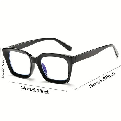 Thick Frame Square Fashion Eyeglasses, HD Clear Non-Prescription Glasses, 5 Vibrant Colors