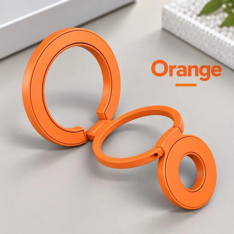 Magnetic Phone Ring Stand, 360° Rotating Foldable Phone Ring Holder, Strong Magnetic Grip Stand, Zinc Alloy Adjustable Finger Ring for Smartphones