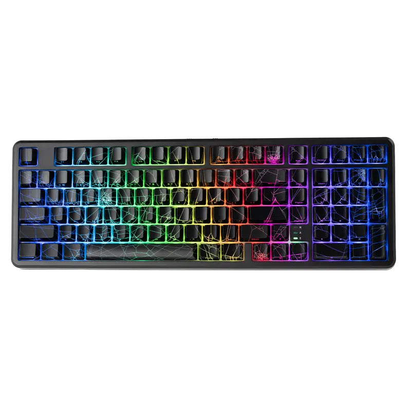 XVX M98 Lumina Full-Size Mechanical Input Keyboard with Number Pad, Tri-Mode (Bt5.0-2.4Ghz-Usb-C) Keys, Pre-Lubed Hot Swappable Switches, Gasket Mount Structure, 8000Mah Battery, ARGB Backlit, Creamy Design, Keyboards for Work & Gaming, for Pcs/Macs,Techv