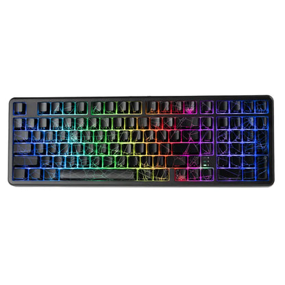 XVX M98 Lumina Full-Size Mechanical Input Keyboard with Number Pad, Tri-Mode (Bt5.0-2.4Ghz-Usb-C) Keys, Pre-Lubed Hot Swappable Switches, Gasket Mount Structure, 8000Mah Battery, ARGB Backlit, Creamy Design, Keyboards for Work & Gaming, for Pcs/Macs,Techv