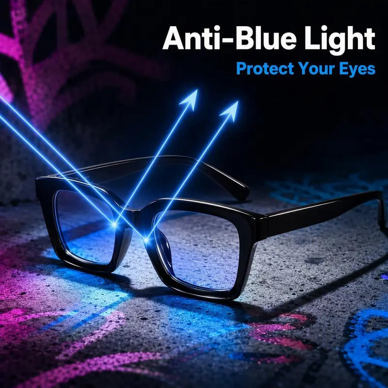 Thick Frame Square Fashion Eyeglasses, HD Clear Non-Prescription Glasses, 5 Vibrant Colors
