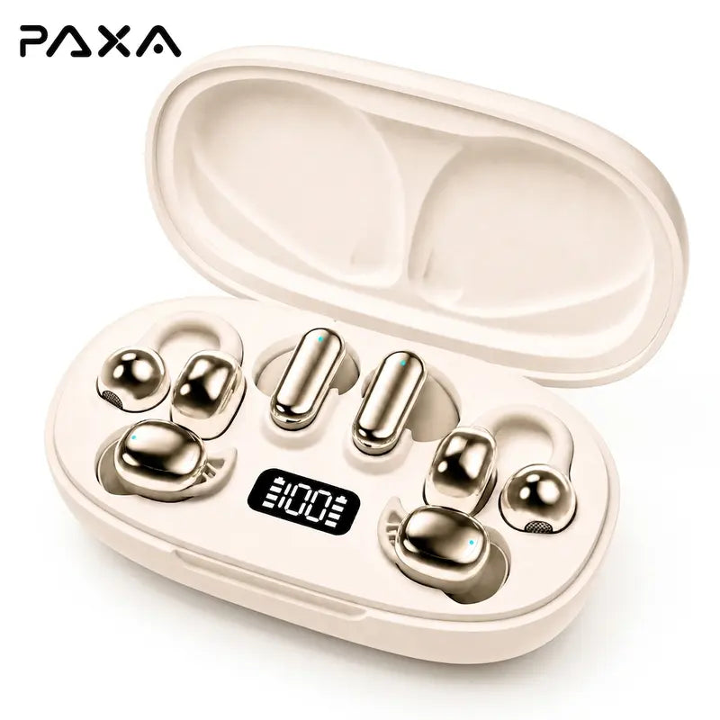 PAXA JC680 3-In-1 Chargeable Bluetooth 6.0 Wireless Earbuds - In-Ear Headphones, Clip-On & Sleep Designs, Smart LED Case, HD Stereo Sound, Comfortable Fit for Sports, Noise Isolation, Android & Ios Compatible, Sports Wireless Earbuds,Techvibes