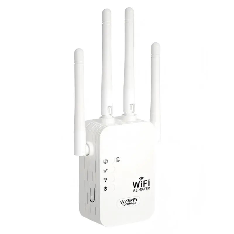 Wifi Range Extender 2026, 4-Antenna 1200Mbps Dual Band (2.4Ghz) Device with Easy Setup, Ethernet Port, 10,000 Sq. Ft Wide Coverage, Advanced Security Protection, Ideal for Home Studios, Remote Workspaces