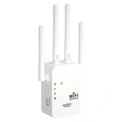 Wifi Range Extender 2026, 4-Antenna 1200Mbps Dual Band (2.4Ghz) Device with Easy Setup, Ethernet Port, 10,000 Sq. Ft Wide Coverage, Advanced Security Protection, Ideal for Home Studios, Remote Workspaces